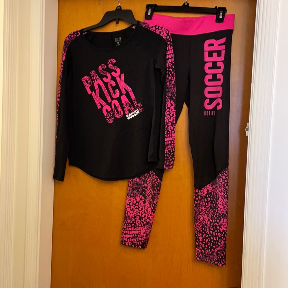 Justice Active size 10 shirt/size 14 leggings